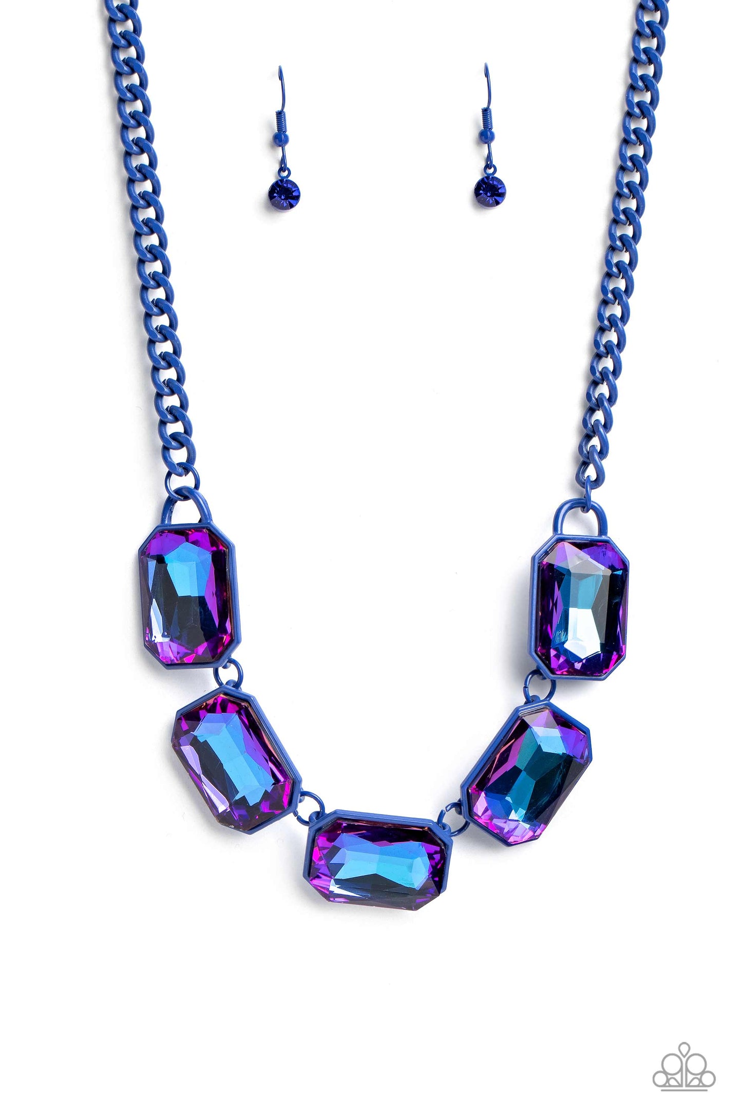 Paparazzi Accessories - Emerald City Couture - Blue Necklace Life Of The Party June 2023