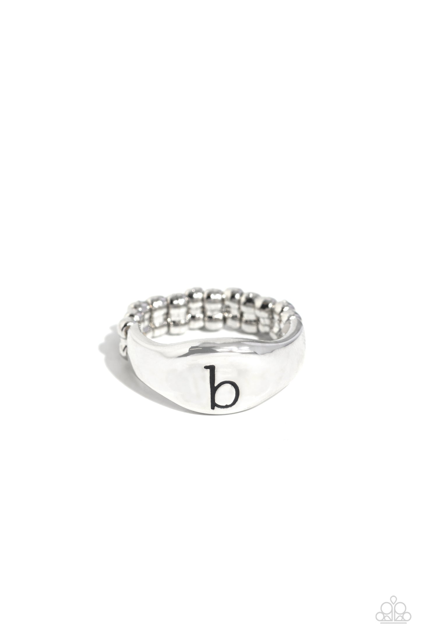 Paparazzi Accessories - Monogram Memento - Silver - B Rings Initials New Releases