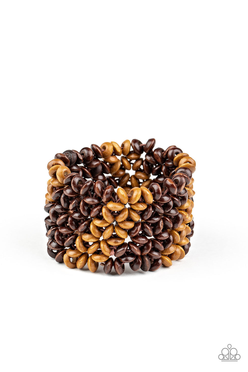Paparazzi Accessories - Island Expression Brown Wood Bracelet One and Done