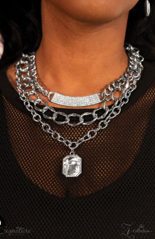 Paparazzi Accessories - The Stacey White Zi Collection Necklace
