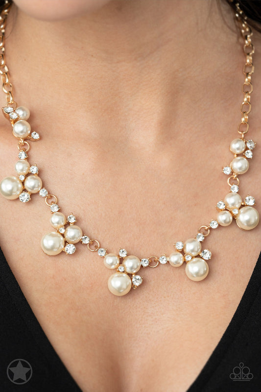 Paparazzi Accessories Toast To Perfection - Gold Pearl Necklace Blockbuster - Jewels On The Run
