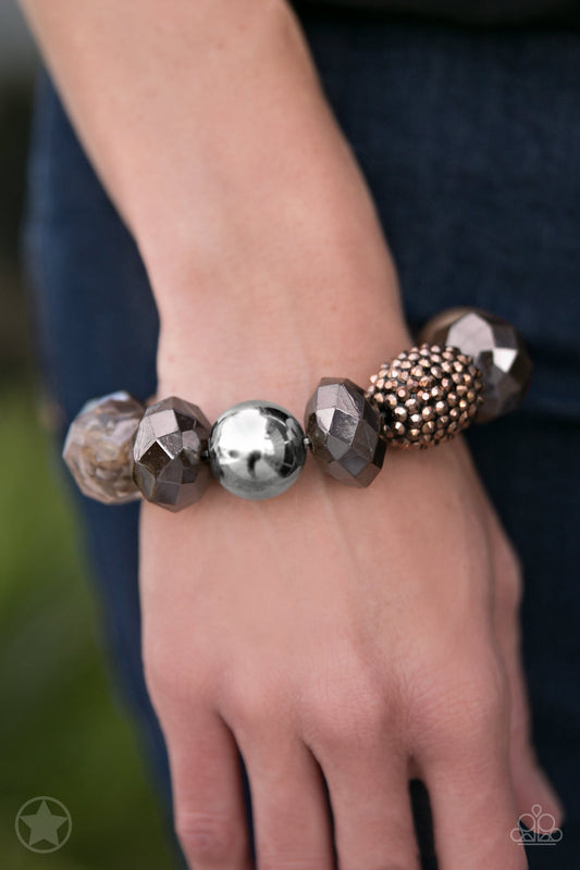 All Cozied Up Brown Bracelet Blockbuster - Jewels On The Run