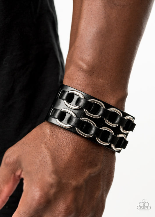 Paparazzi Accessories Throttle It Out - Black Bracelet Men's Collection