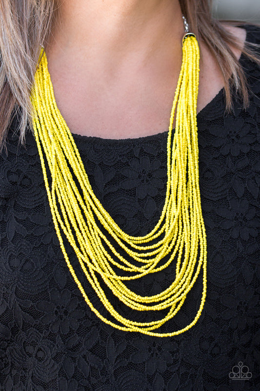 Peacefully Pacific Yellow Necklace - Jewels On The Run