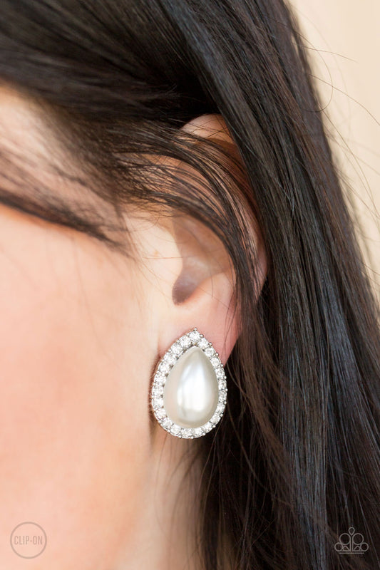 Old Hollywood Opulence - White Clip On Earring New Releases - Jewels On The Run