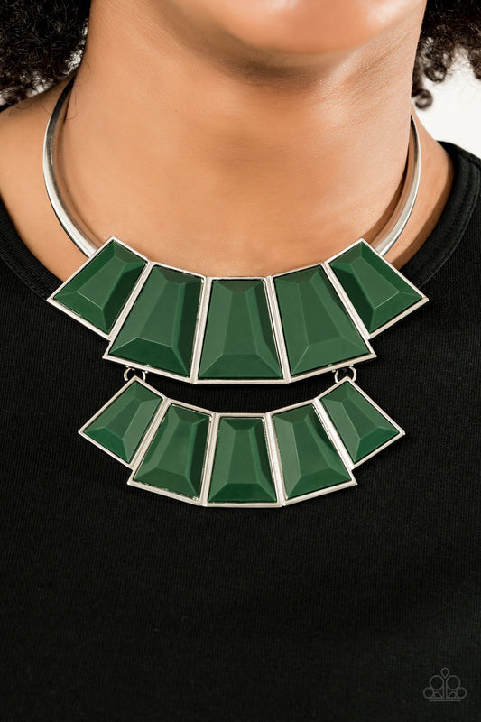 Lions, TIGRESS, and Bears - Green Necklace Convention Pieces - Jewels On The Run