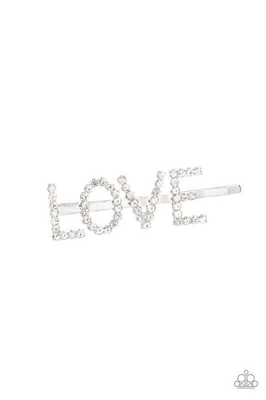 Paparazzi Accessories All You Need Is Love - White Hair Clips