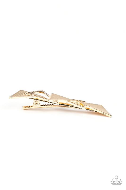 Paparazzi Accessories Know All The TRIANGLES - Gold Hair Clips