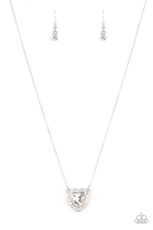    Out of the GLITTERY-ness of Your Heart - White Necklace Valentines 