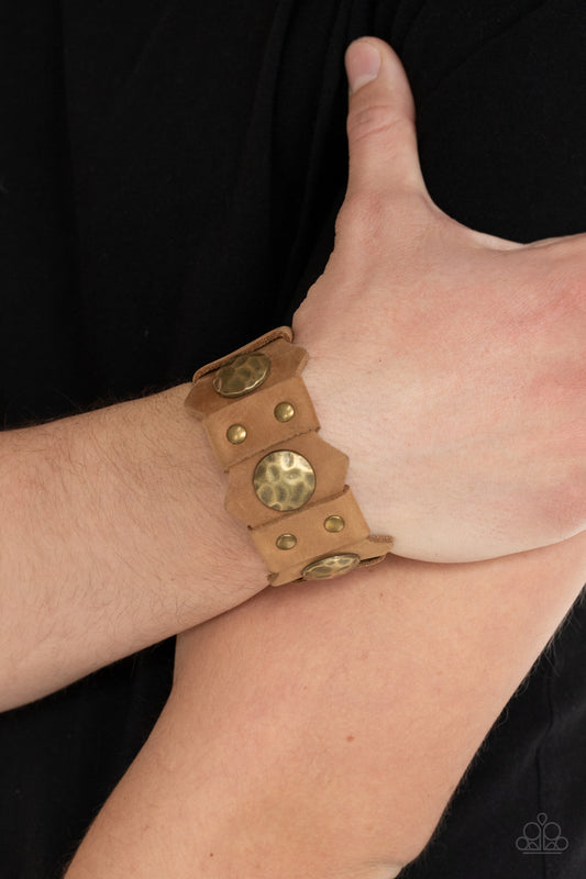Paparazzi Accessories Electrified Edge - Brown Wrap Bracelet 