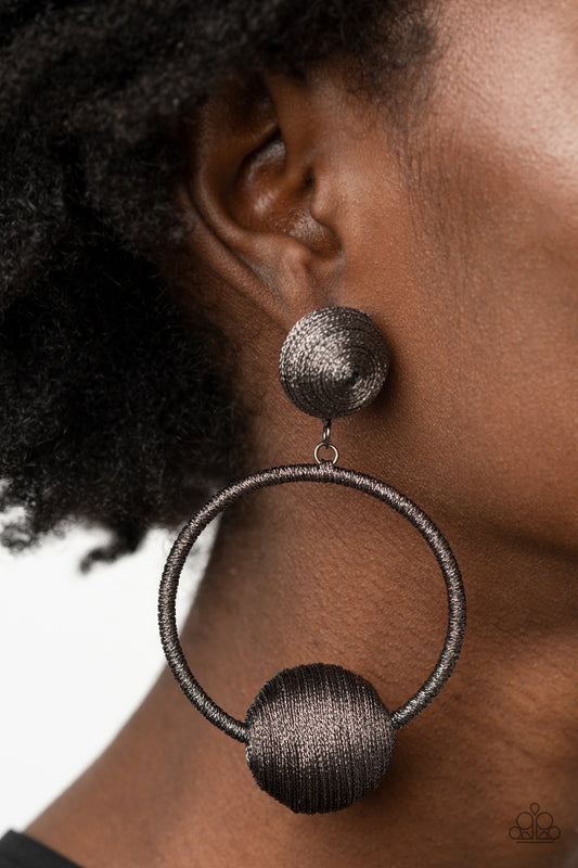 Paparazzi Accessories Social Sphere - Black Earring Life Of The Party