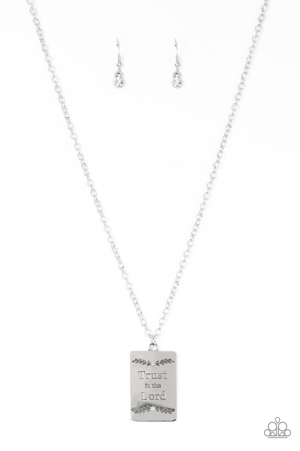 Paparazzi Accessories - All About Trust - White Necklace Inspirational