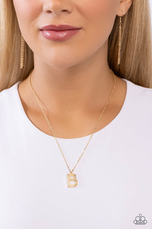 Etched in linear texture, a gold letter "B" hovers below the collar from a dainty gold chain, for a sentimentally simple design. Features an adjustable clasp closure.  Sold as one individual necklace. Includes one pair of matching earrings.
