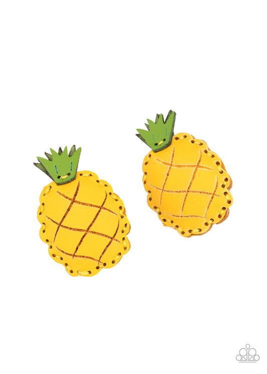 Paparazzi Accessories PINEAPPLE Of My Eye - Yellow Hair Clips